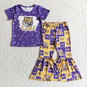LSU Kids bell bottom Set - Purple and Gold